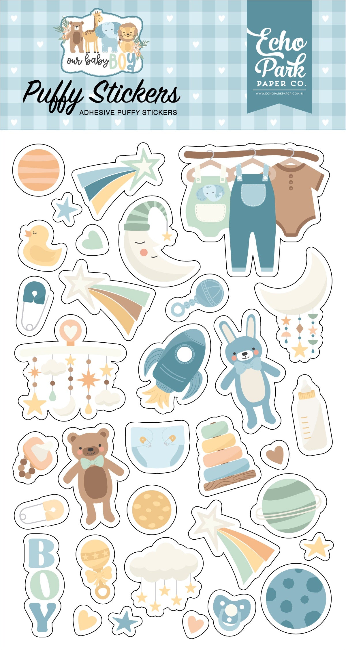 Play All Day Boy Puffy Stickers - Echo Park Paper Co.