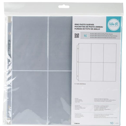 We R Ring Photo Sleeves 12"X12" 10/Pkg 6"X4" Pockets