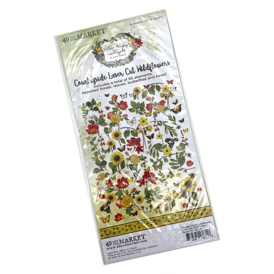 49 & Market Vintage Artistry Countryside Laser Cut Outs-Wildflowers
