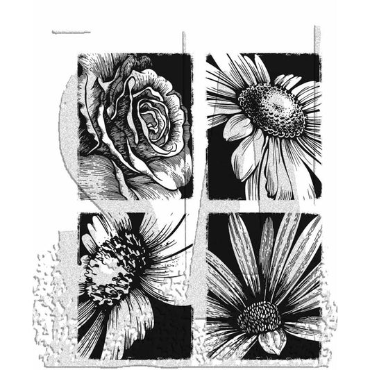 Tim Holtz Cling Stamps 7"X8.5"-Bold Botanicals