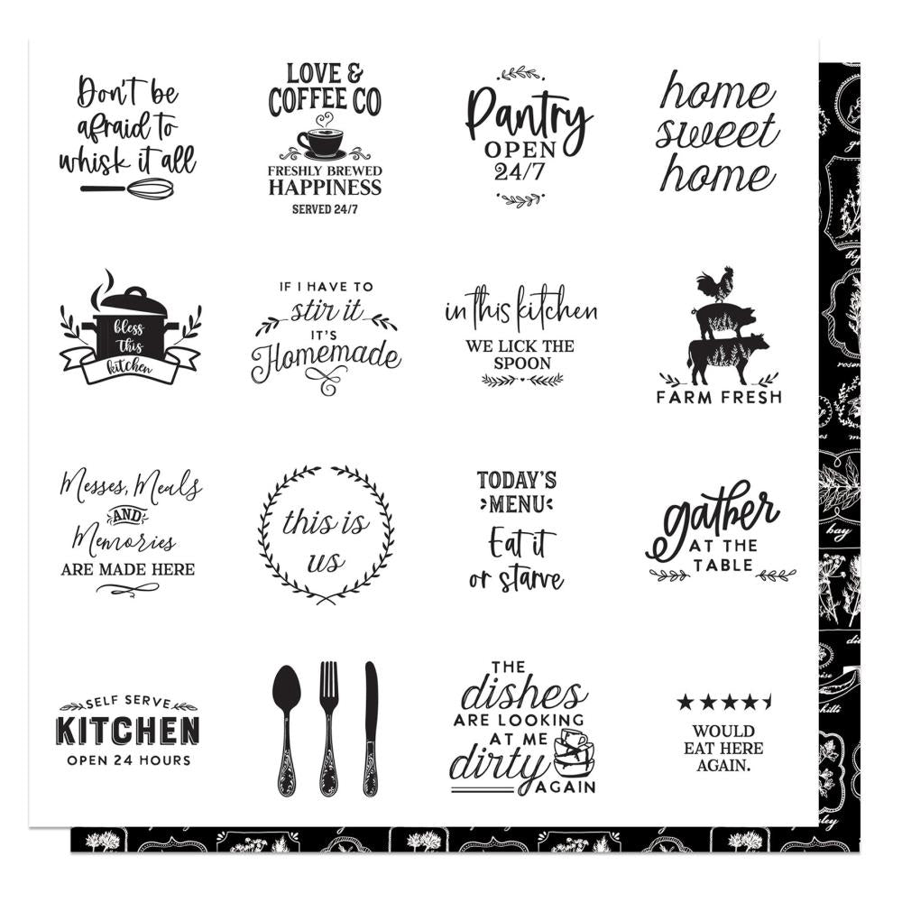 PhotoPlay Fresh Picked 2 B/W Cooking Sign Cards