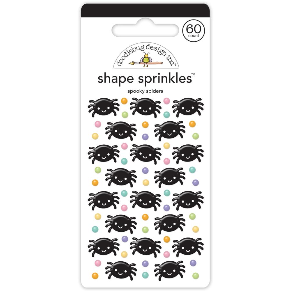 Doodlebug Sweet and Spooky Sprinkles Enamel Shapes - Spooky Spiders