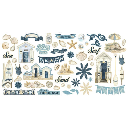 Graphic 45 The Beach Is Calling Ephemera Die-Cut Assortment