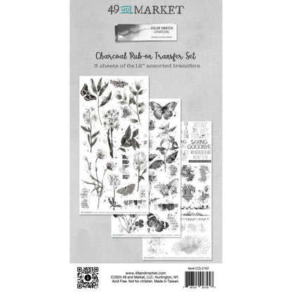 49 And Market Color Swatch: Charcoal Rub-On Transfer Set