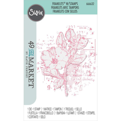 Sizzix Framelits Die & Stamp Set By 49 & Market - Floral Mix Cluster