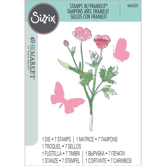 Sizzix Framelits Die & A5 Stamp Set By 49 & Market - Botanicals