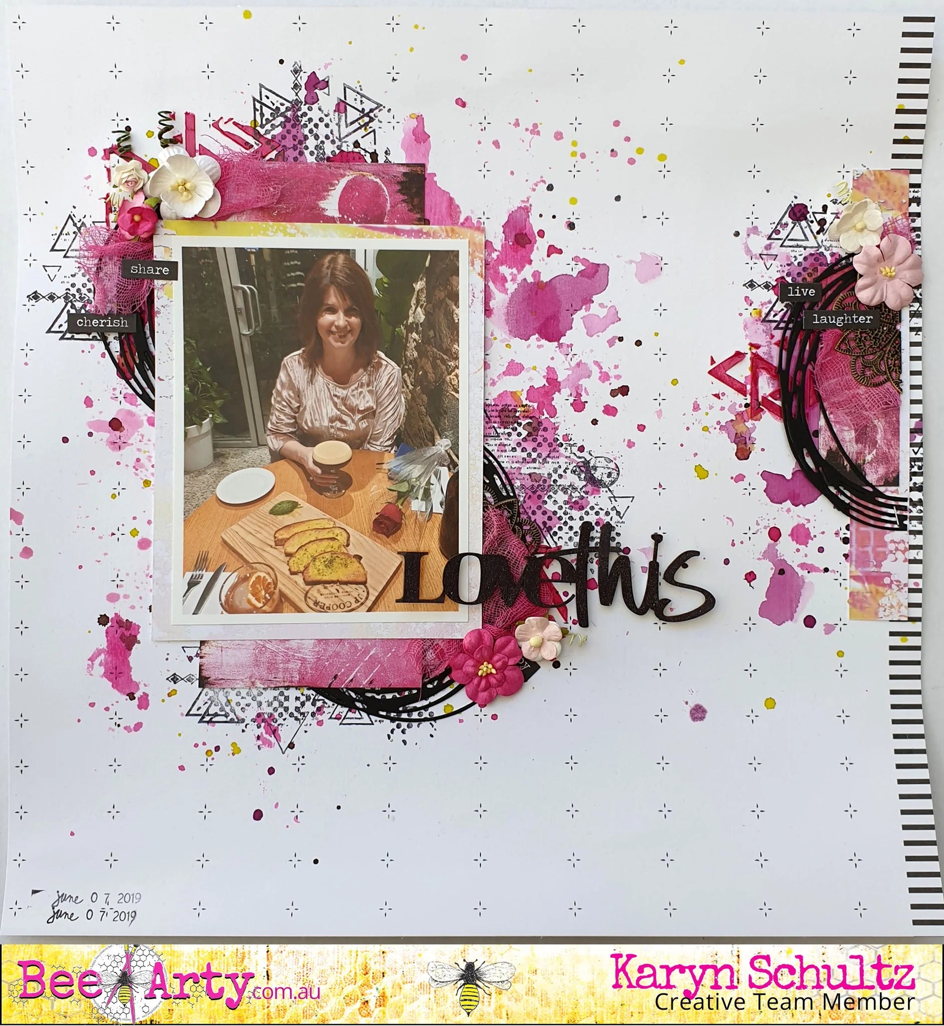 Bee Arty Geo Grunge Stamp