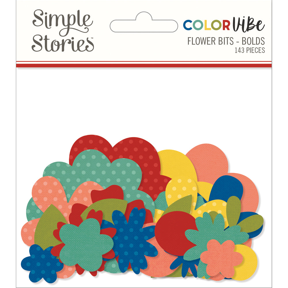 Color Vibe Cardstock Flowers Bits & Pieces - Bolds
