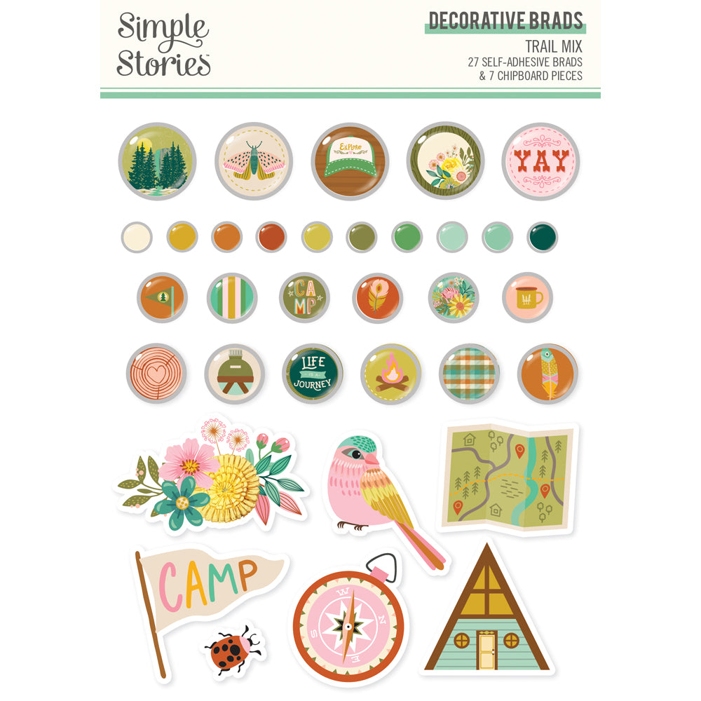 Simple Stories Trail Mix Decorative Brads