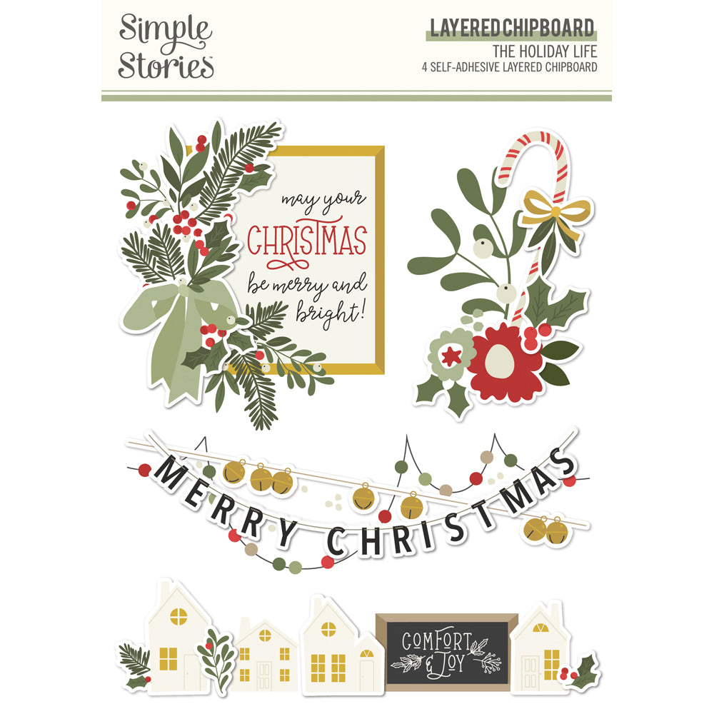 Simple Stories The Holiday Life - Layered Chipboard