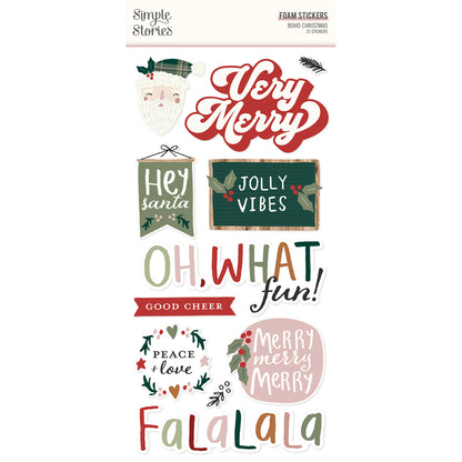 Simple Stories Boho Christmas - Foam Stickers