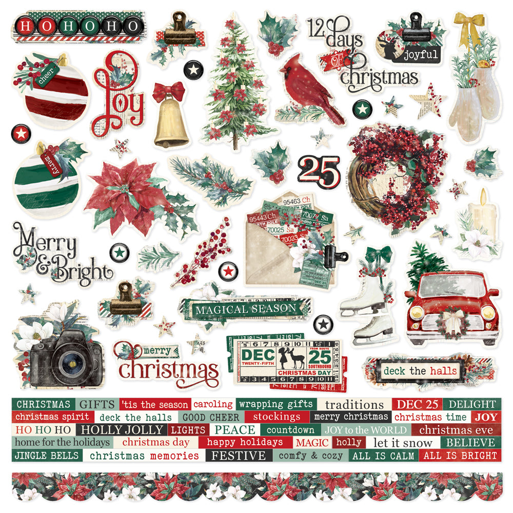 Simple Stories Simple Vintage 'Tis The Season - Cardstock Stickers