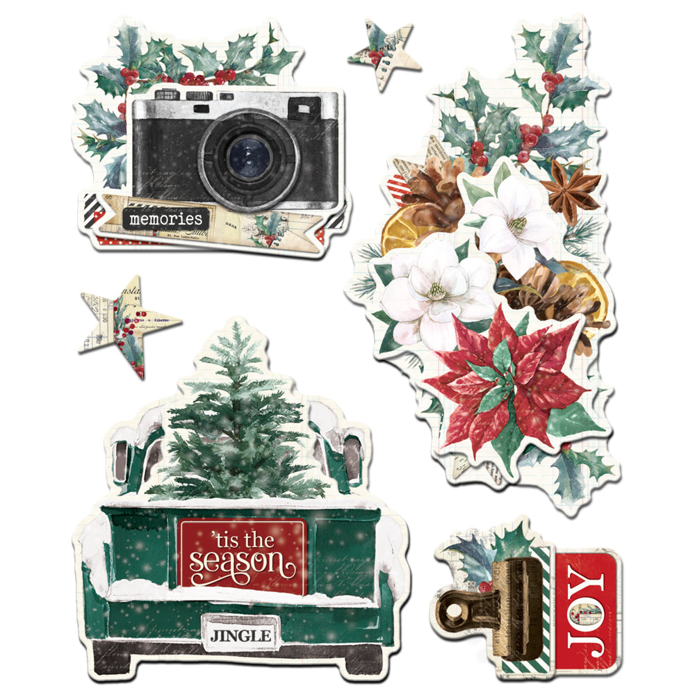 Simple Stories Simple Vintage 'Tis The Season - Layered Chipboard