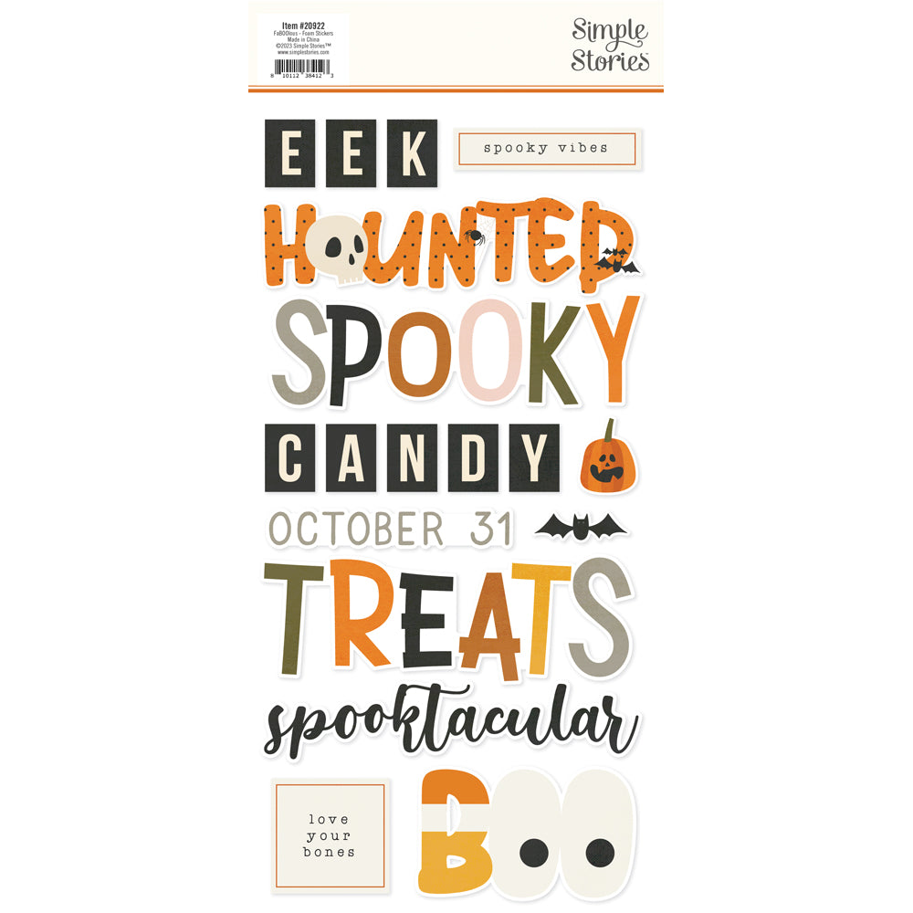 Simple Stories FaBOOlous - Foam Stickers