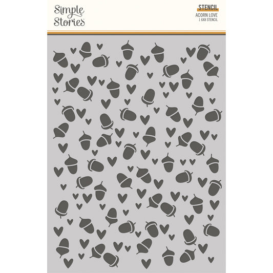 Simple Stories Acorn Lane - 6x8 Stencil -  Acorn Love