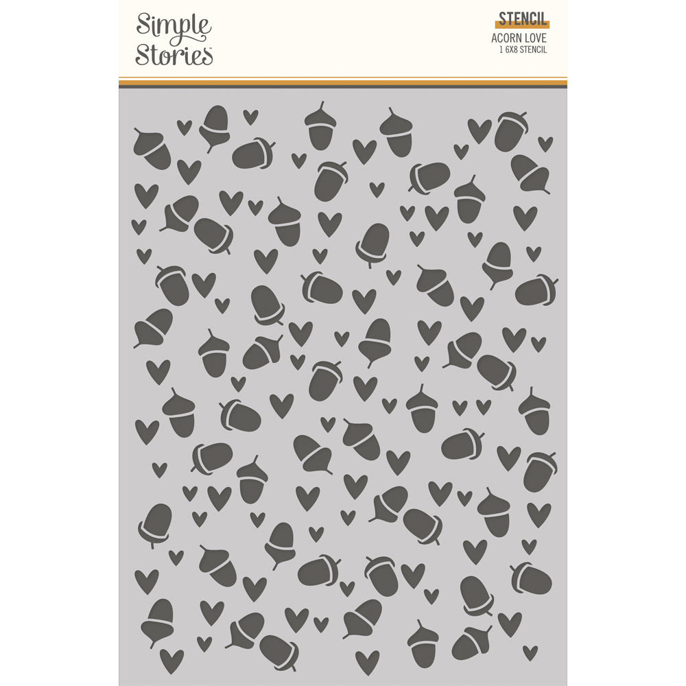 Simple Stories Acorn Lane - 6x8 Stencil -  Acorn Love