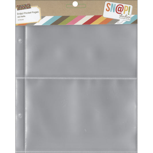Simple Stories Sn@p! Pocket Pages For 6x8 Binders 10/Pkg-(2) 4x6 Pockets