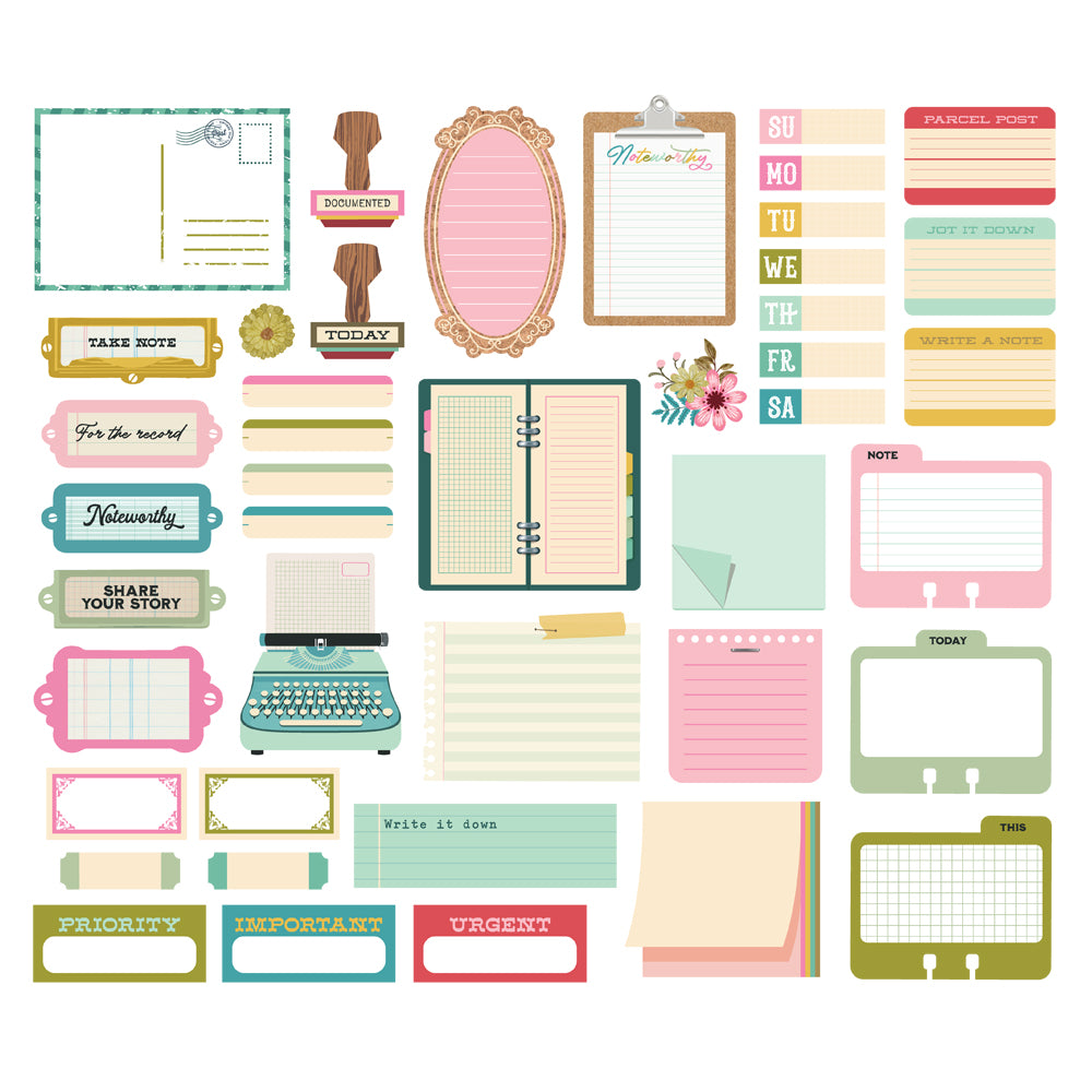 Simple Stories Noteworthy Bits & Pieces Die-Cuts -Journal