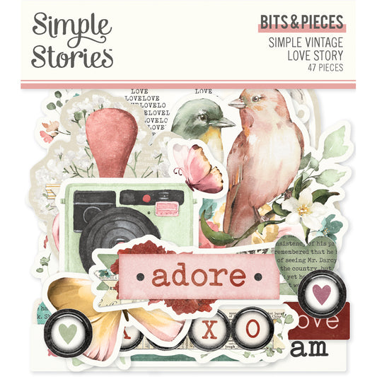 Simple Stories Simple Vintage Love Story Bits & Pieces Die-Cut