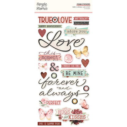 Simple Stories Simple Vintage Love Story Foam Stickers