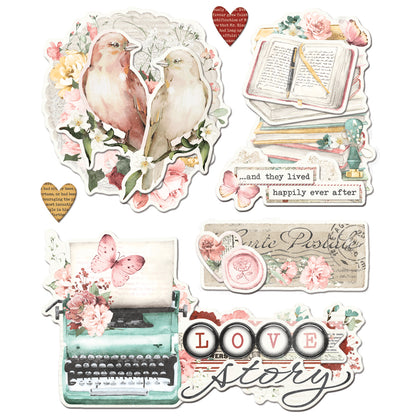 Simple Stories Simple Vintage Love Story Layered Chipboard Die-Cuts