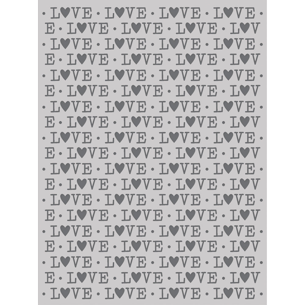 Simple Vintage Love Story Stencil -Love