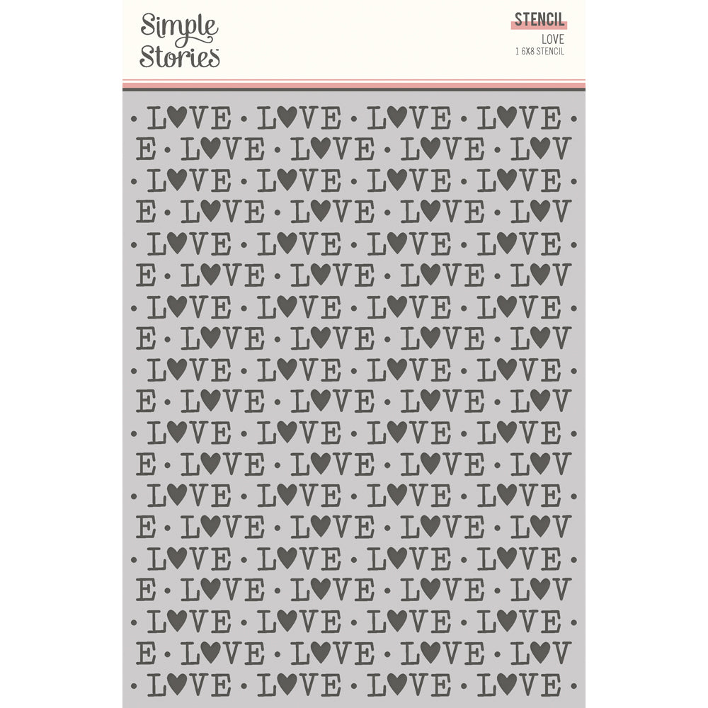 Simple Stories Simple Vintage Love Story Stencil -Love