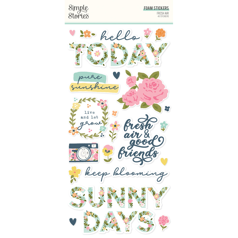 Simple Stories Fresh Air  Foam Stickers