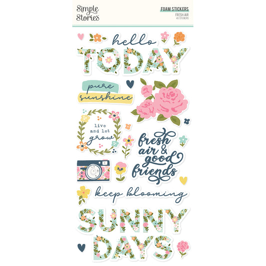 Simple Stories Fresh Air  Foam Stickers