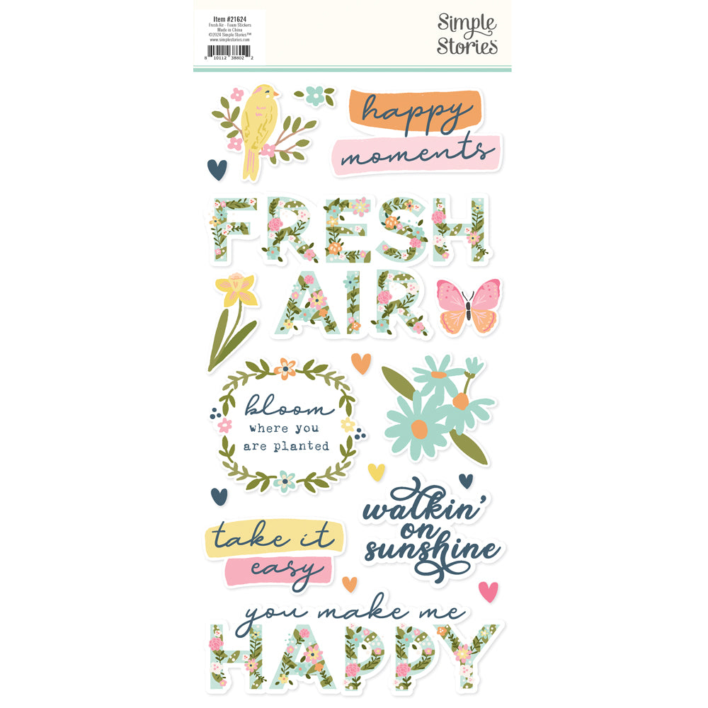 Simple Stories Fresh Air  Foam Stickers