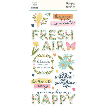 Simple Stories Fresh Air  Foam Stickers