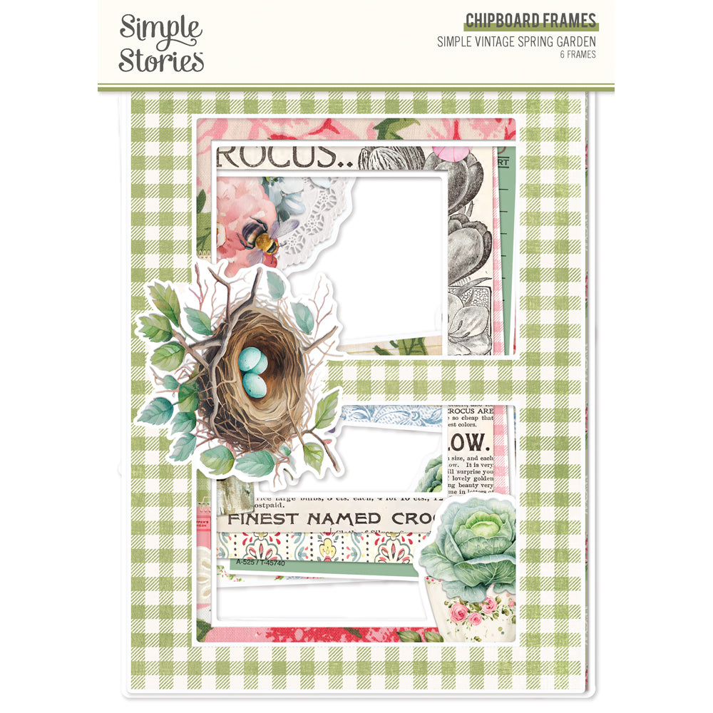 Simple Vintage Spring Garden Chipboard Frames