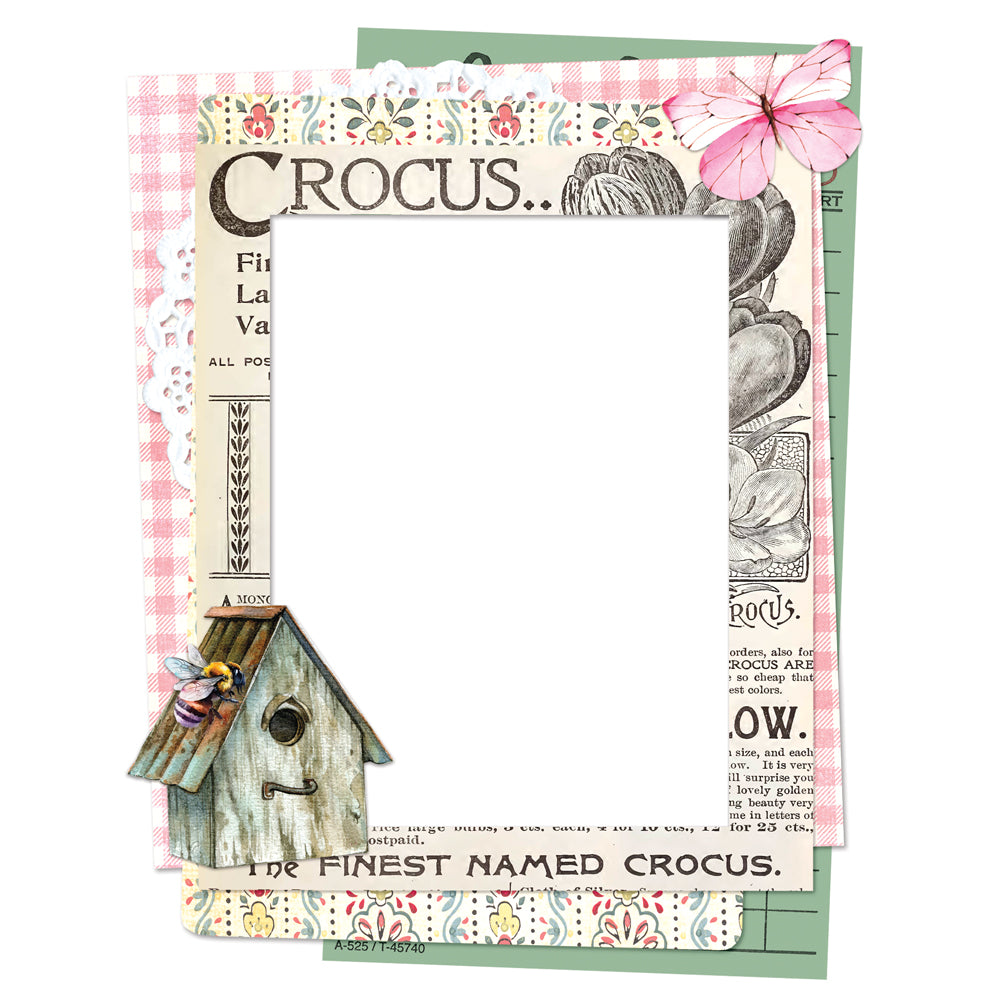 Simple Vintage Spring Garden Chipboard Frames