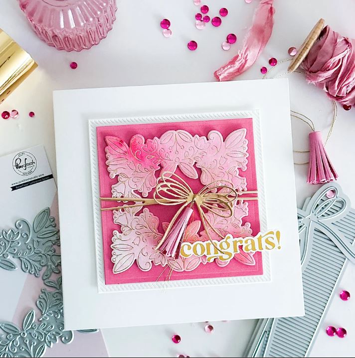 Pinkfresh Studio Floral Square Frame die