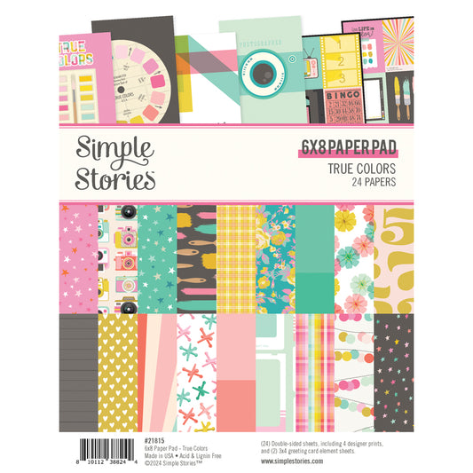 Simple Stories True Colors Double-Sided Paper Pad 6X8