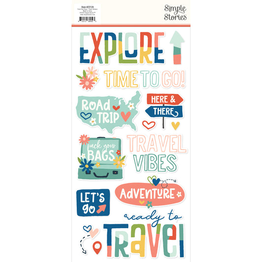Simple Stories Pack Your Bags Foam Stickers