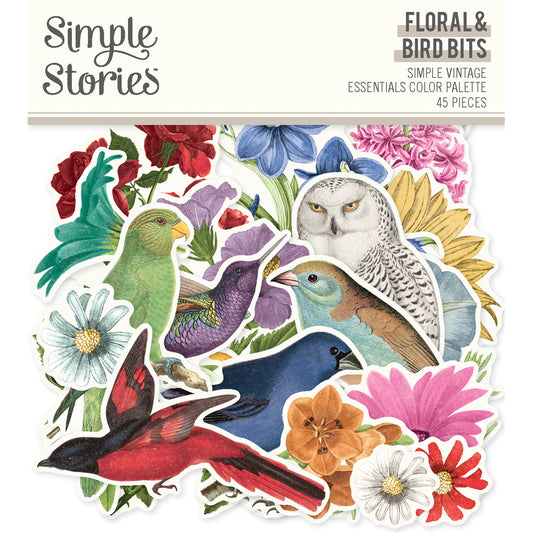 Simple Stories SV Essentials Color Palette Bits & Pieces -Floral & Birds