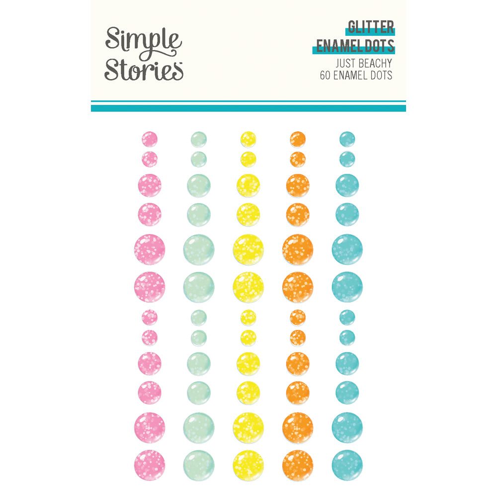 Simple Stories Just Beachy  Enamel Dots-Glitter