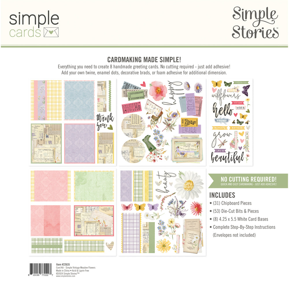 Simple Stories Simple Vintage Meadow Flowers - Simple Cards Card Kit