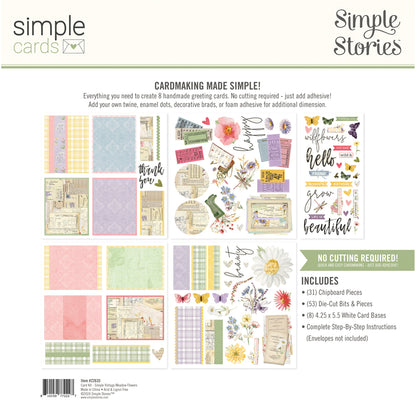 Simple Stories Simple Vintage Meadow Flowers - Simple Cards Card Kit