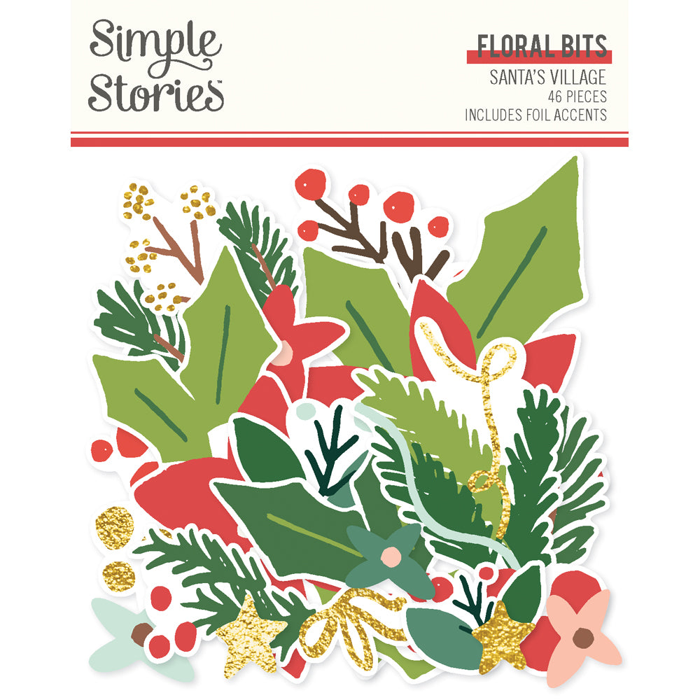 Simple Stories Santa's Village Bits & Pieces-Floral