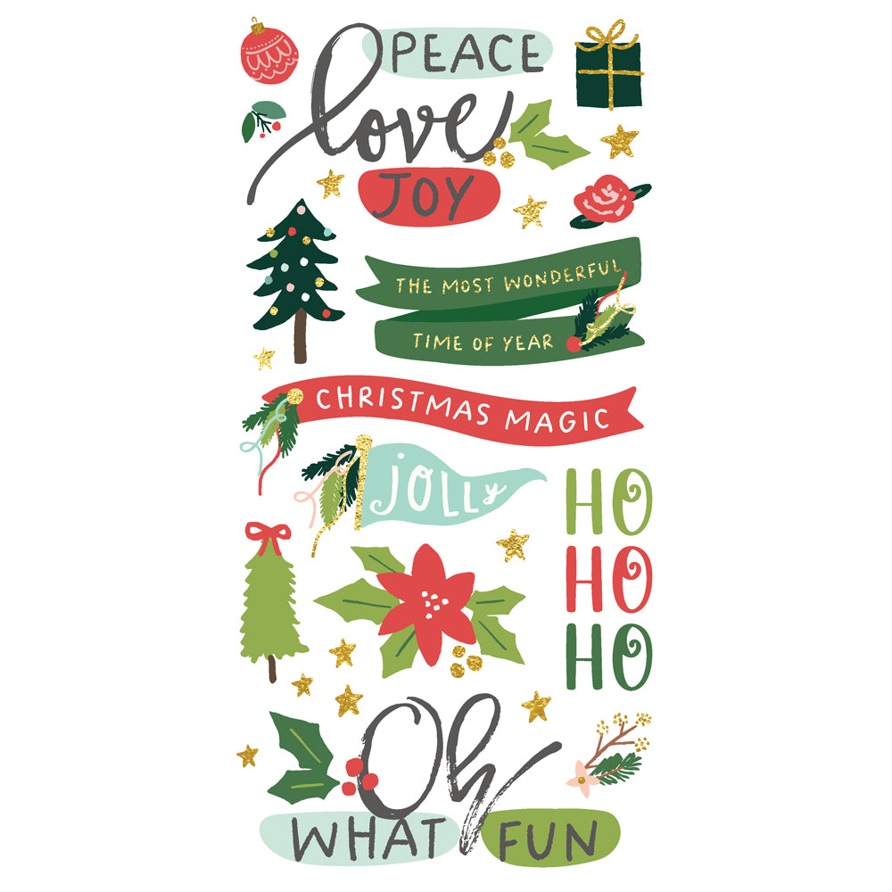 Simple Stories Santa's Village Foam Stickers