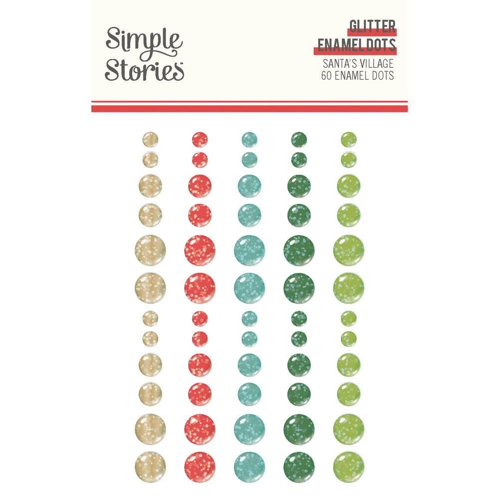 Simple Stories Santa's Village Enamel Dots-Glitter