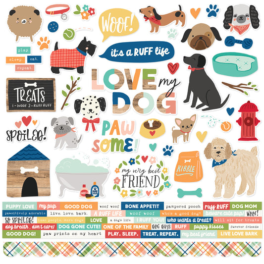 Simple Stories Fur Baby Dog Cardstock Stickers