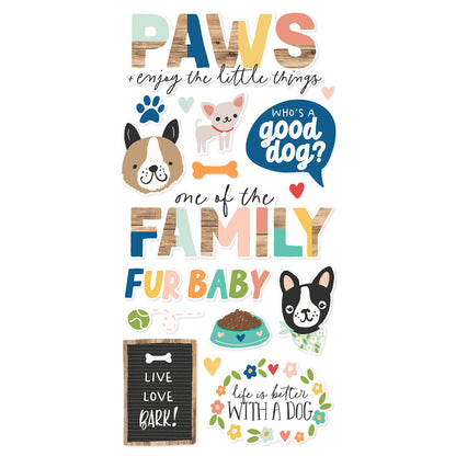 Simple Stories Fur Baby Dog Foam Stickers