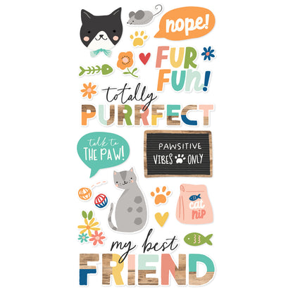 Simple Stories Fur Baby Cat Foam Stickers