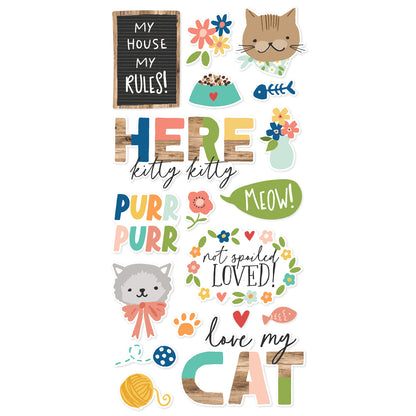 Simple Stories Fur Baby Cat Foam Stickers