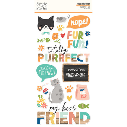 Simple Stories Fur Baby Cat Foam Stickers