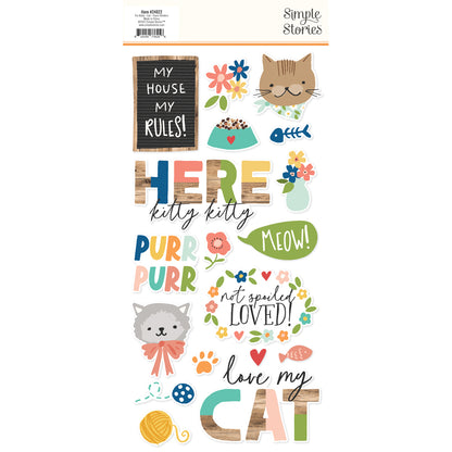 Simple Stories Fur Baby Cat Foam Stickers