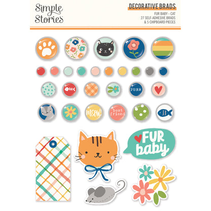 Simple Stories Fur Baby Cat - Decorative Brads